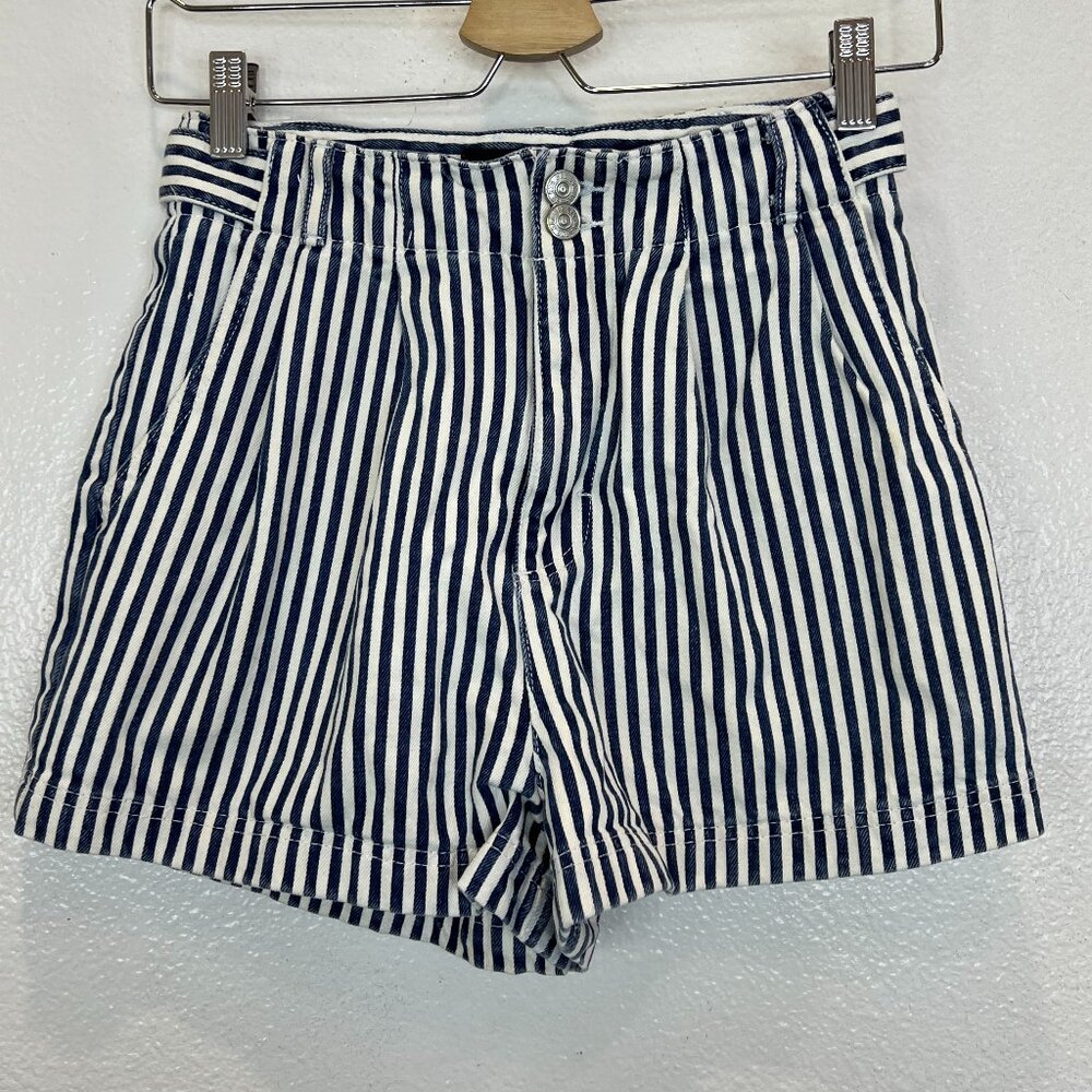 BDG Urban Outfitters Calvin Hi-rise Striped Denim Trouser‎ Shorts Size 25